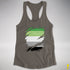 Aromantic Pride Flag Ripped Reveal Racerback Tank - Dark Grey